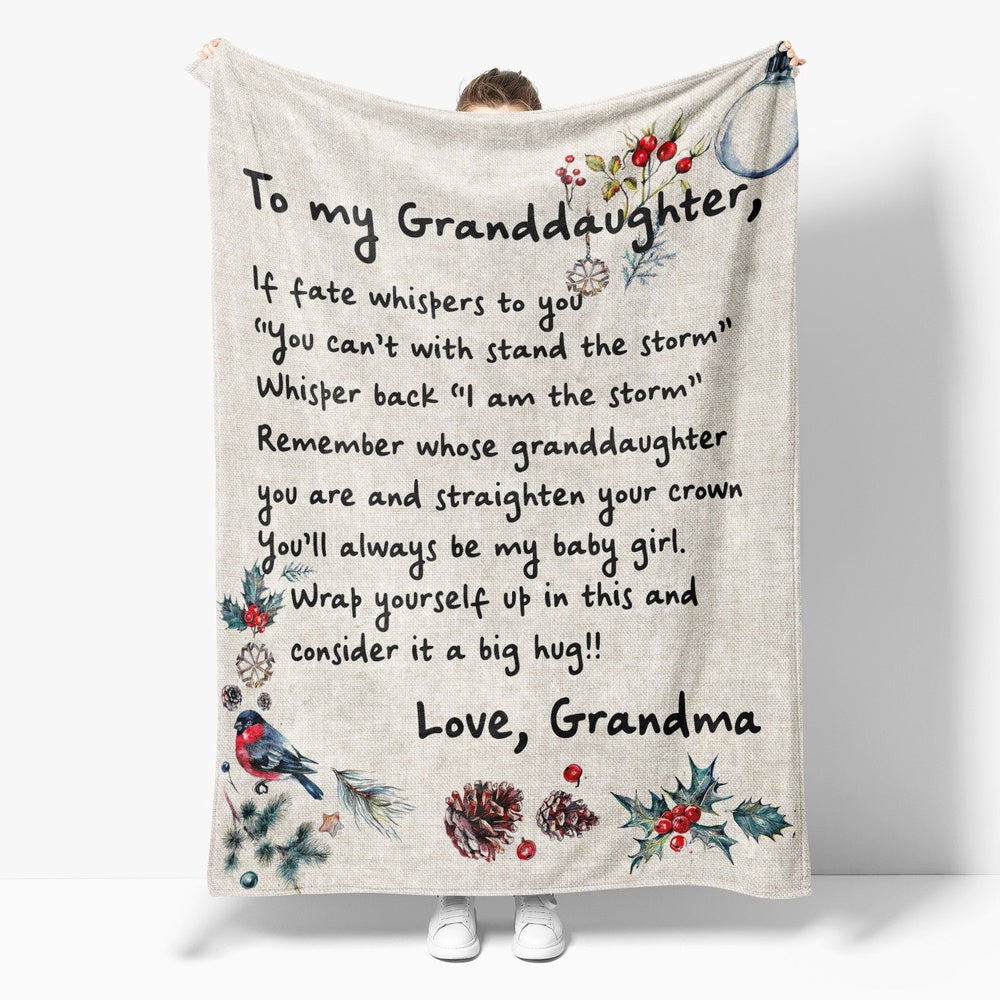 Christmas Blanket Gift For Granddaughter, Stand The Storm Blanket, Christmas Blanket