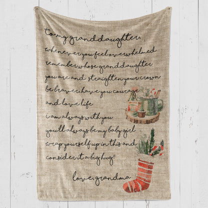 Christmas Blanket Gift For Granddaughter, Whose Granddaughter You Are Blanket, Christmas Blanket