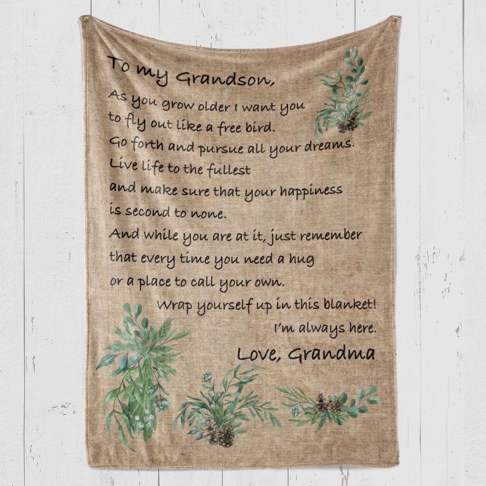 Christmas Blanket Gift For Grandson, Valentine Gifts For Grandsons, I Want You To Fly Blanket, Christmas Blanket