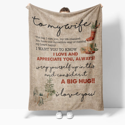 Christmas Blanket Gift For Her, Gift Ideas For Women, Romantic Gift For Wife, The Day I Met You Blanket, Christmas Blanket