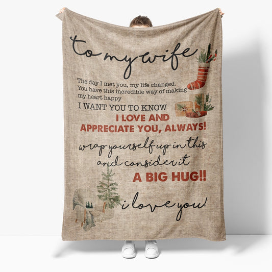 Christmas Blanket Gift For Her, Gift Ideas For Women, Romantic Gift For Wife, The Day I Met You Blanket, Christmas Blanket