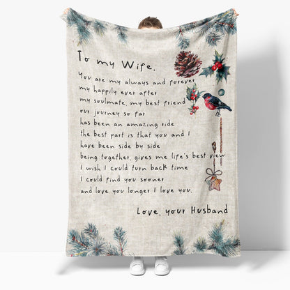 Christmas Blanket Gift For Her, Personalised Gifts For Her, Best Gift For Wife, You Are My Always Blanket, Christmas Blanket