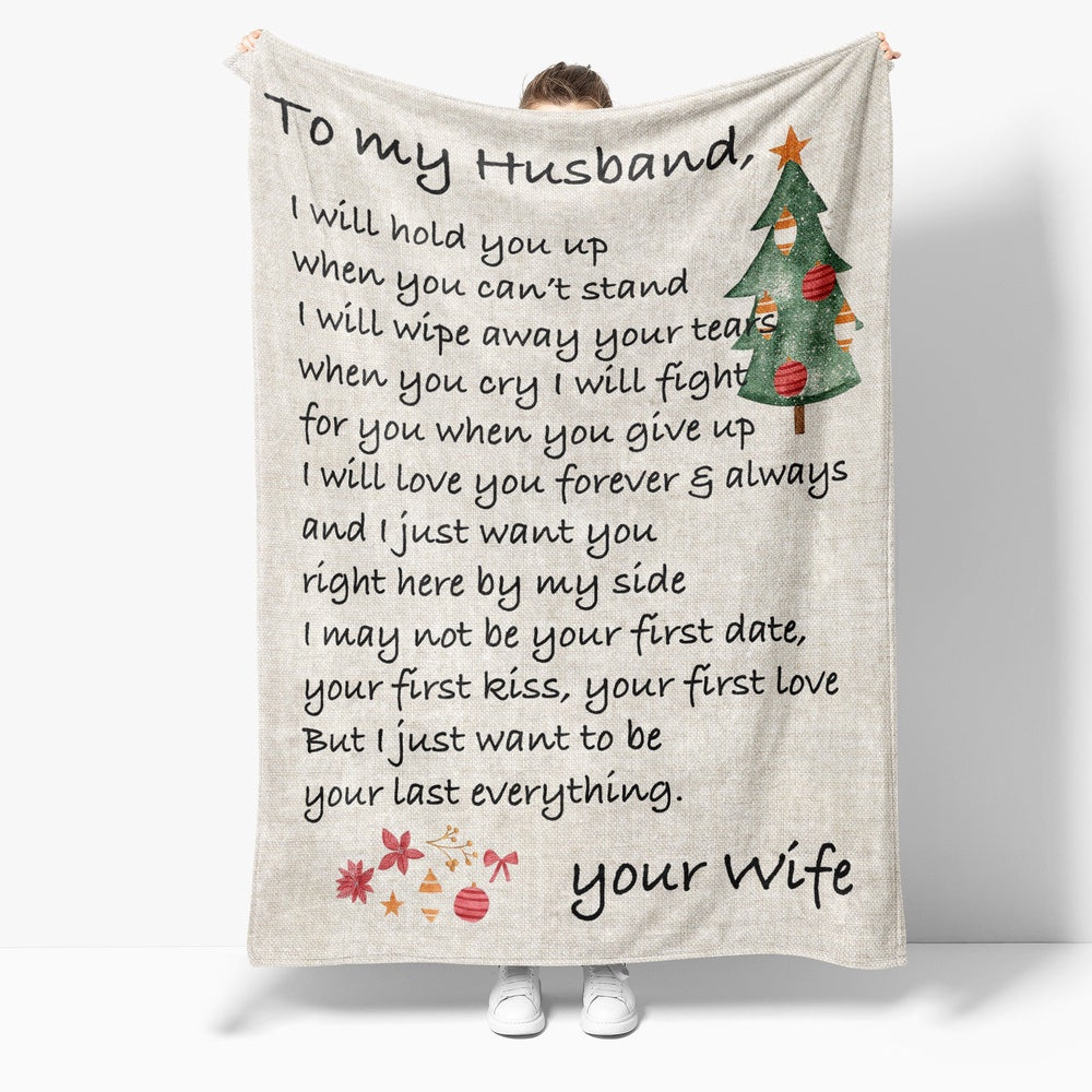Christmas Blanket Gift For Husband, Romantic Anniversary Gift Husband, When You Cant Blanket, Christmas Blanket