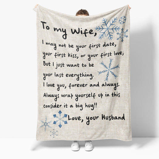 Christmas Blanket Gift For Wife, Personalised Gifts For Her, First Date Your First Kiss Blanket, Christmas Blanket