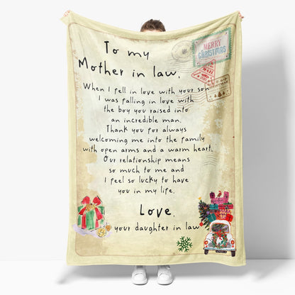 Christmas Blanket Gift Ideas For Mother In Law When I Fell In Love With Your Son I Was Falling In Love Blanket, Christmas Blanket