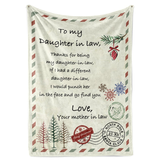 Christmas Blanket Gift Ideas Thanks For Being My Daughter In Law Blanket, Christmas Blanket