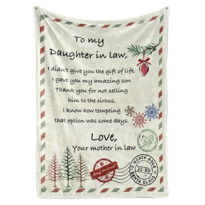 Christmas Blanket Gifts For Daughter In Law, Daughter In Law Gifts, I Gave You Blanket, Christmas Blanket
