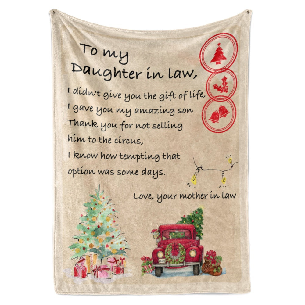 Christmas Blanket Gifts For Daughter In Law, Daughter In Law Gifts, Not Selling My Son Blanket, Christmas Blanket