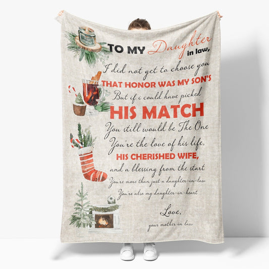 Christmas Blanket Gifts For Daughter In Law, Future Daughter In Law Gifts, His Cherished Wife Blanket, Christmas Blanket