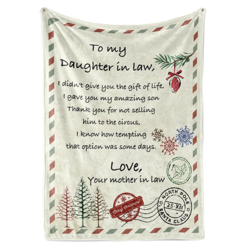 Christmas Blanket Gifts For Daughter In Law, Gift Ideas For Daughter In Law, My Amazing Son Blanket, Christmas Blanket