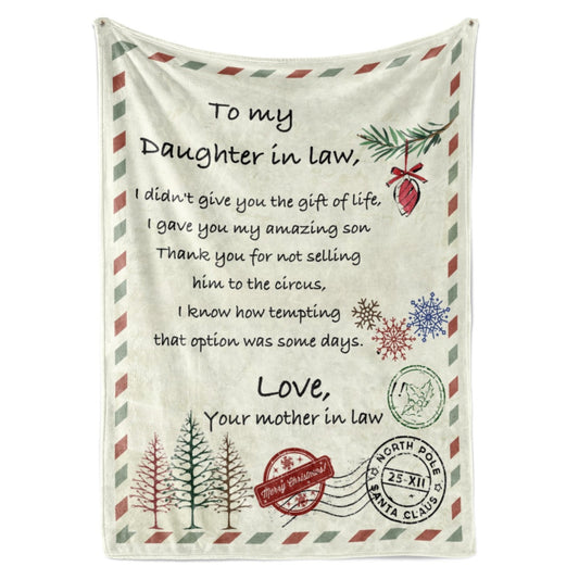 Christmas Blanket Gifts For Daughter In Law, Gift Ideas For Daughter In Law, My Amazing Son Blanket, Christmas Blanket