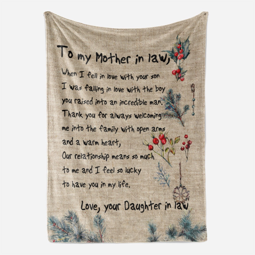 Christmas Blanket To My Mother In Law When I Fell In Love With Your Son Gift Ideas From Daughter In Law C Blanket, Christmas Blanket