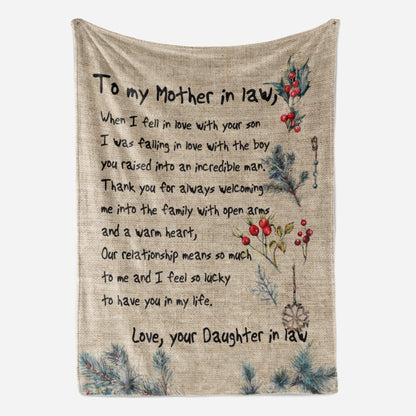 Christmas Blanket To My Mother In Law When I Fell In Love With Your Son Gift Ideas From Daughter In Law C Blanket, Christmas Blanket