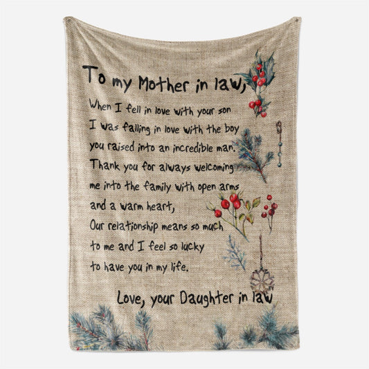 Christmas Blanket To My Mother In Law When I Fell In Love With Your Son Gift Ideas From Daughter In Law C Blanket, Christmas Blanket