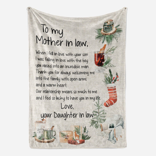 Christmas Blanket To My Mother In Law When I Fell In Love With Your Son Gift Ideas From Daughter In Law D Blanket, Christmas Blanket