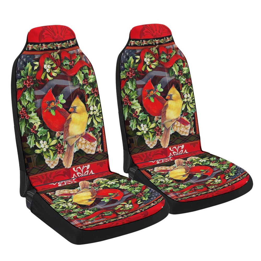 Christmas Cardinal Cars Seat Cover, Christmas Car Seat Covers, Car Decor Gift