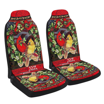 Christmas Cardinal Cars Seat Cover, Christmas Car Seat Covers, Car Decor Gift