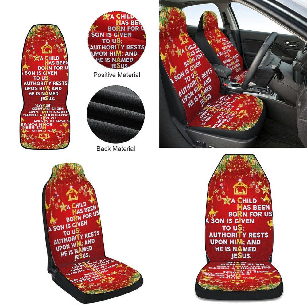 Christmas Christ Jesus He Is Named Jesus Cars Seat Cover, Christmas Car Seat Covers, Car Decor Gift