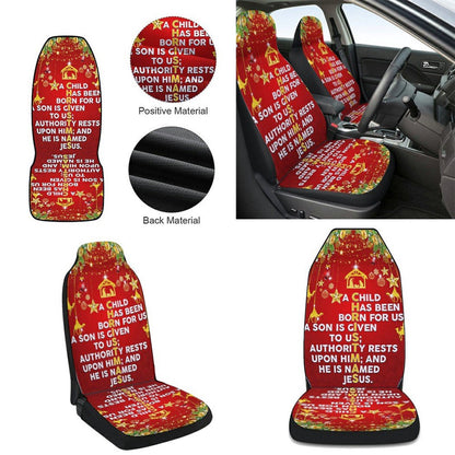 Christmas Christ Jesus He Is Named Jesus Cars Seat Cover, Christmas Car Seat Covers, Car Decor Gift