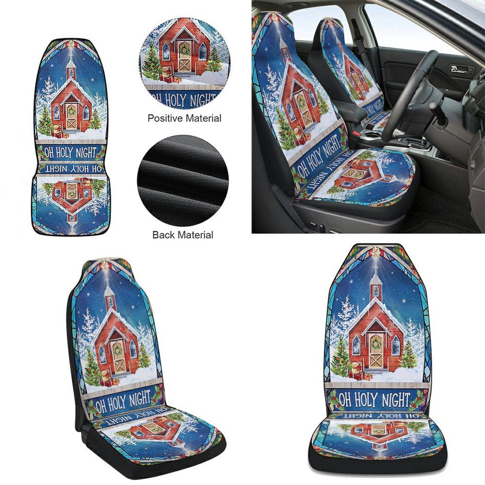 Christmas Church Oh Holy Night Cars Seat Cover, Christmas Car Seat Covers, Car Decor Gift