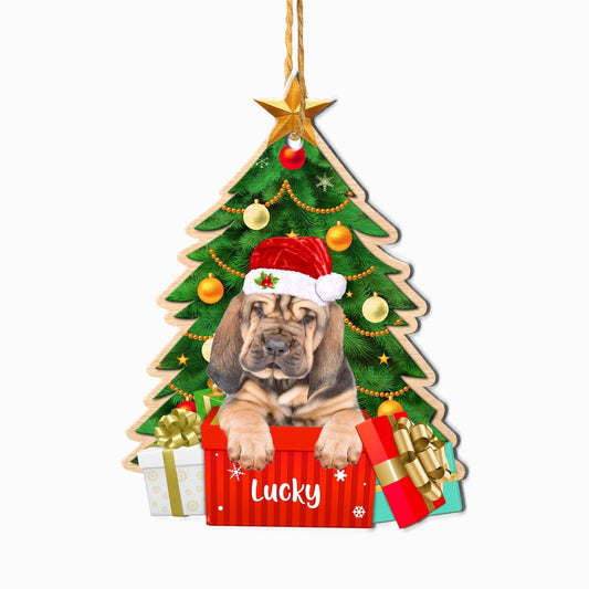 Christmas Dog Ornament, Personalized Blood Hound Christmas Tree Ornament, New Dog Christmas Ornament