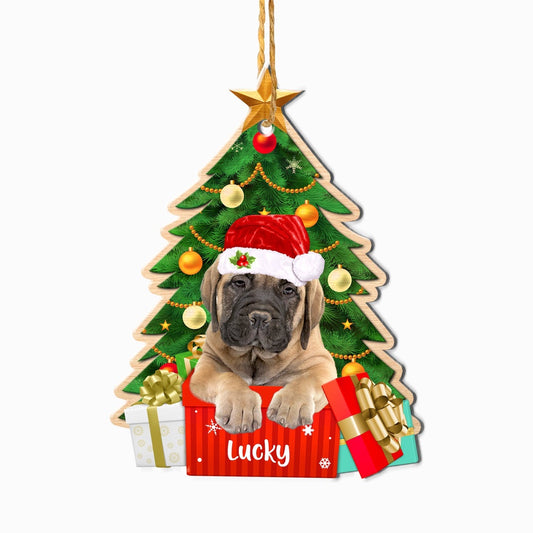 Christmas Dog Ornament, Personalized Bullmastiff Christmas Tree Ornament, New Dog Christmas Ornament