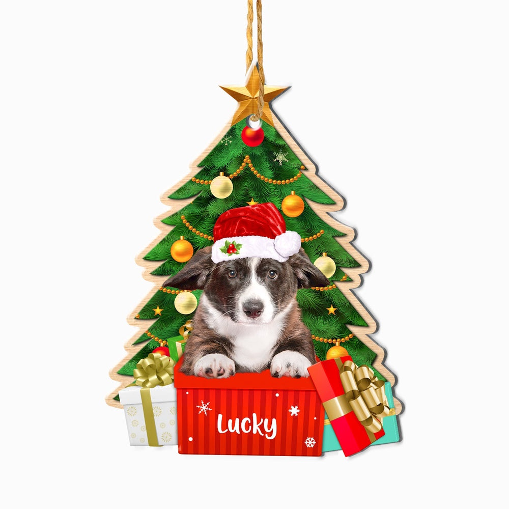 Christmas Dog Ornament, Personalized Cardigan Welsh Corgi Christmas Tree Ornament, New Dog Christmas Ornament