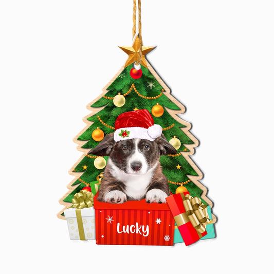 Christmas Dog Ornament, Personalized Cardigan Welsh Corgi Christmas Tree Ornament, New Dog Christmas Ornament