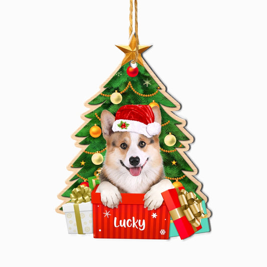 Christmas Dog Ornament, Personalized Corgi Christmas Tree Ornament, New Dog Christmas Ornament