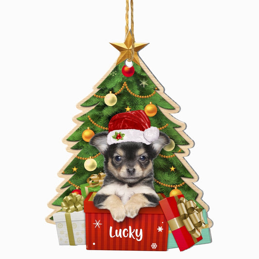 Christmas Dog Ornament, Personalized Cute Chihuahua Christmas Tree Ornament, New Dog Christmas Ornament