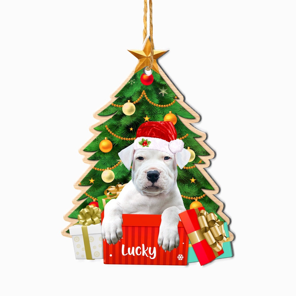Christmas Dog Ornament, Personalized Dogo Argentino Christmas Tree Ornament, New Dog Christmas Ornament