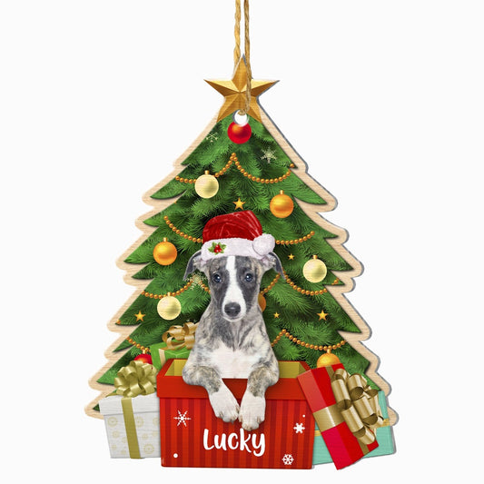 Christmas Dog Ornament, Personalized Greyhound Christmas Tree Ornament, New Dog Christmas Ornament