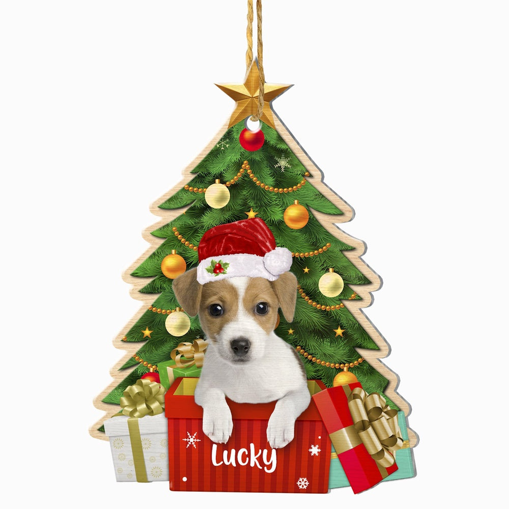 Christmas Dog Ornament, Personalized Jack Russell Terrier Christmas Tree Ornament, New Dog Christmas Ornament