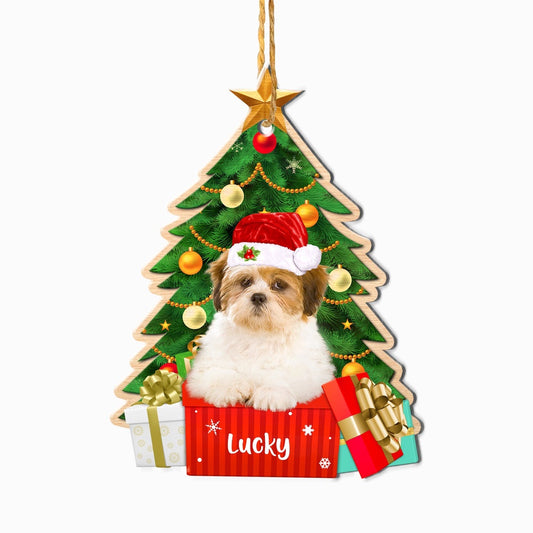Christmas Dog Ornament, Personalized Lhasa Apso Christmas Tree Ornament, New Dog Christmas Ornament