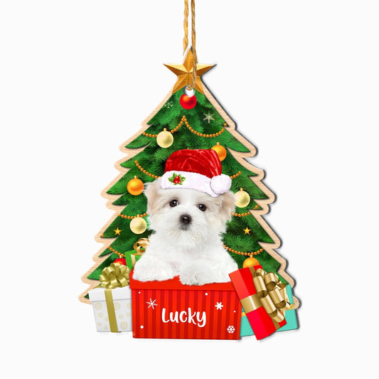 Christmas Dog Ornament, Personalized Maltese Christmas Tree Ornament, New Dog Christmas Ornament