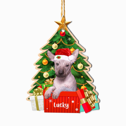 Christmas Dog Ornament, Personalized Mexican Hairless Dog Christmas Tree Ornament, New Dog Christmas Ornament