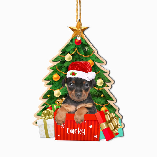 Christmas Dog Ornament, Personalized Miniature Pinscher Christmas Tree Ornament, New Dog Christmas Ornament