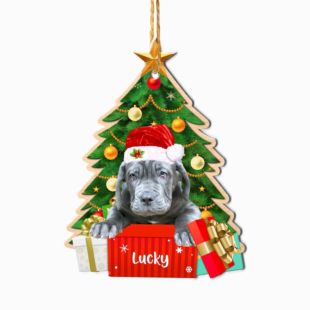 Christmas Dog Ornament, Personalized Neapolitan Mastiff Christmas Tree Ornament, New Dog Christmas Ornament