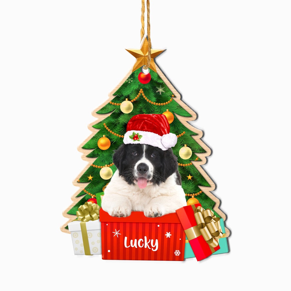 Christmas Dog Ornament, Personalized Newfoundland Christmas Tree Ornament, New Dog Christmas Ornament