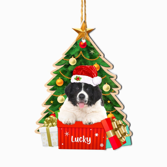 Christmas Dog Ornament, Personalized Newfoundland Christmas Tree Ornament, New Dog Christmas Ornament