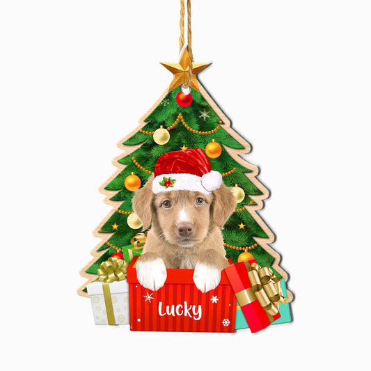 Christmas Dog Ornament, Personalized Nova Scotia Duck Tolling Retriever Christmas Tree Ornament, New Dog Christmas Ornament
