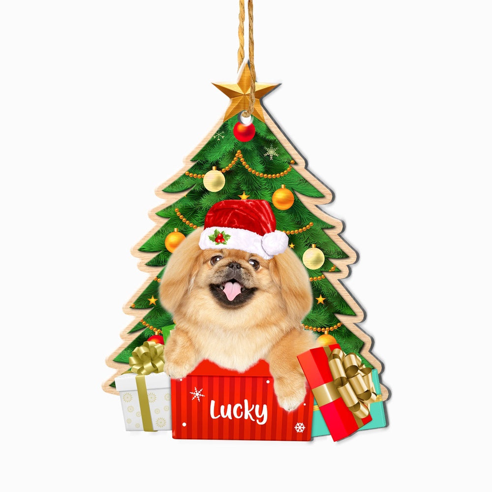 Christmas Dog Ornament, Personalized Pekingese Christmas Tree Ornament, New Dog Christmas Ornament
