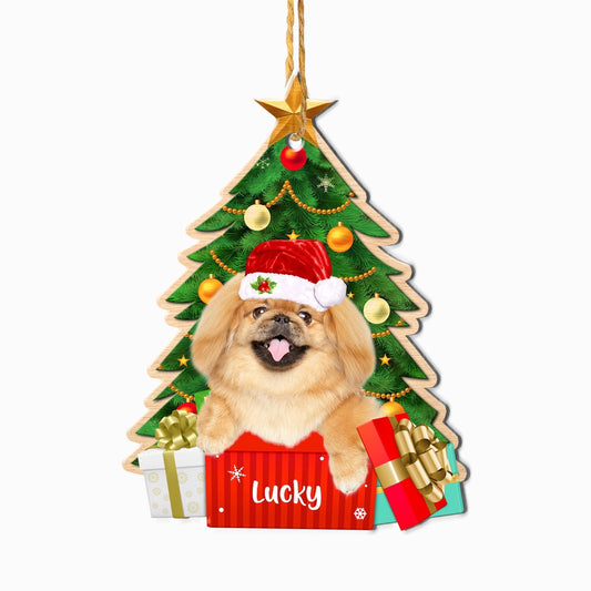 Christmas Dog Ornament, Personalized Pekingese Christmas Tree Ornament, New Dog Christmas Ornament