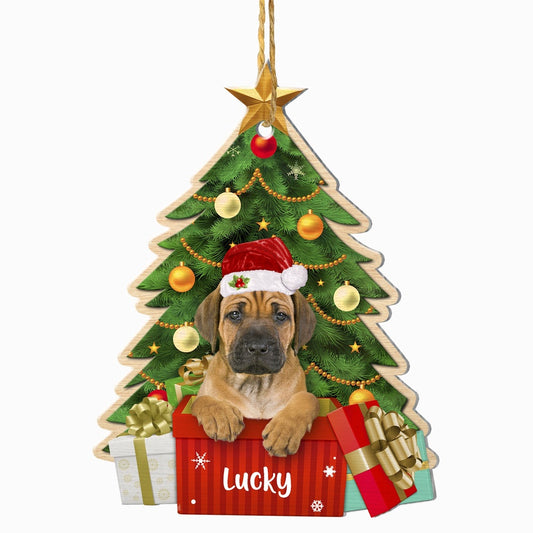 Christmas Dog Ornament, Personalized Rhodesian Ridgeback Christmas Tree Ornament, New Dog Christmas Ornament