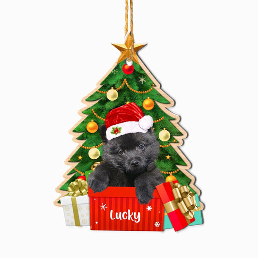 Christmas Dog Ornament, Personalized Schipperke Christmas Tree Ornament, New Dog Christmas Ornament