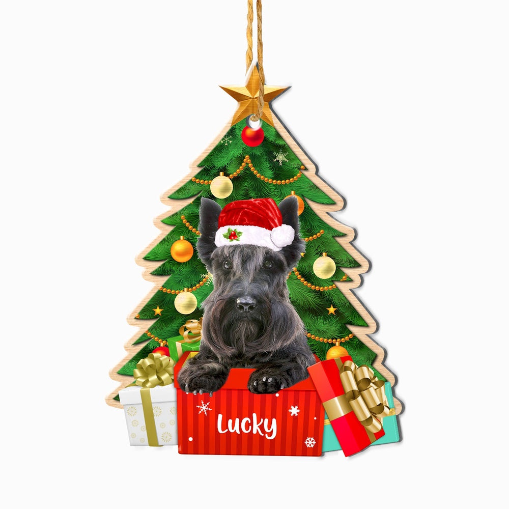Christmas Dog Ornament, Personalized Scottish Terrier Christmas Tree Ornament, New Dog Christmas Ornament