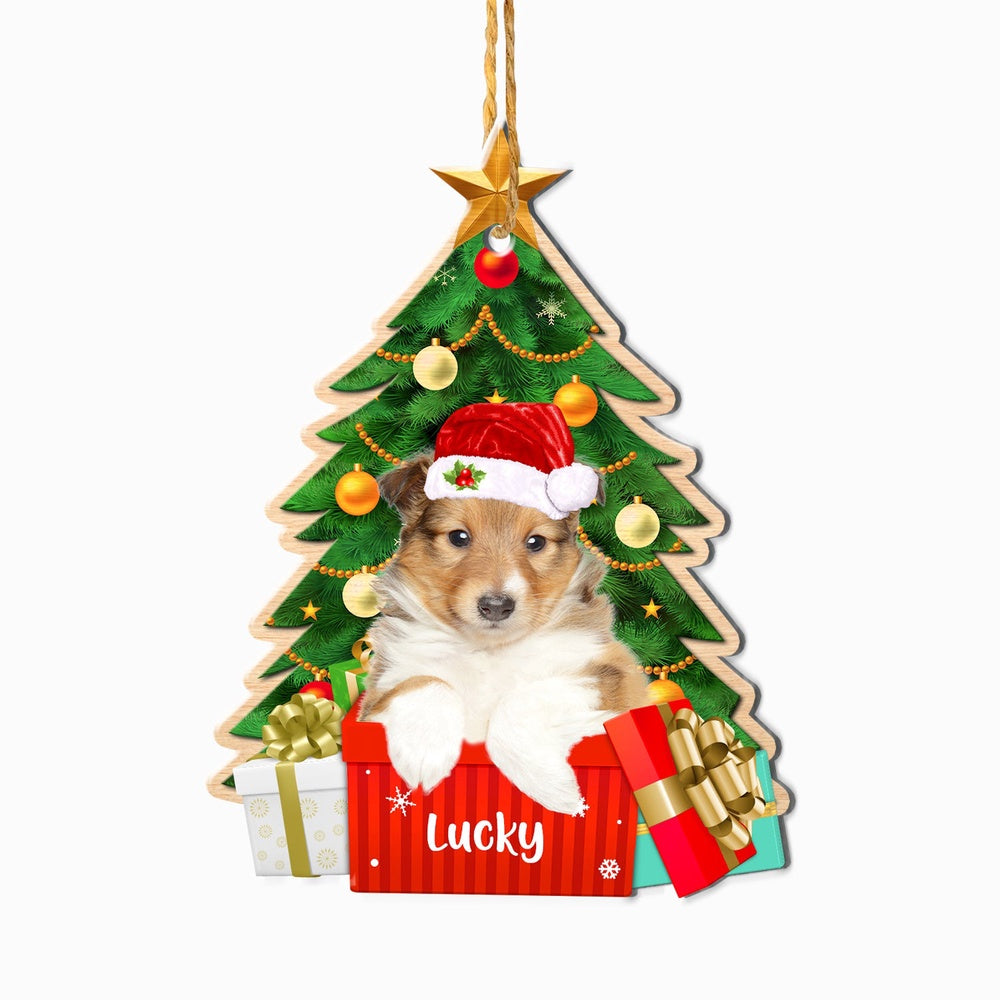 Christmas Dog Ornament, Personalized Shetland Sheepdog Christmas Tree Ornament, New Dog Christmas Ornament
