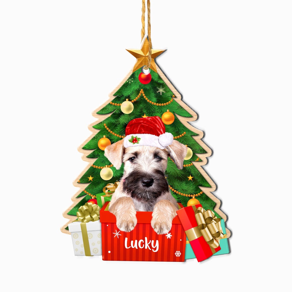 Christmas Dog Ornament, Personalized Soft Coated Wheaten Terrier Christmas Tree Ornament, New Dog Christmas Ornament