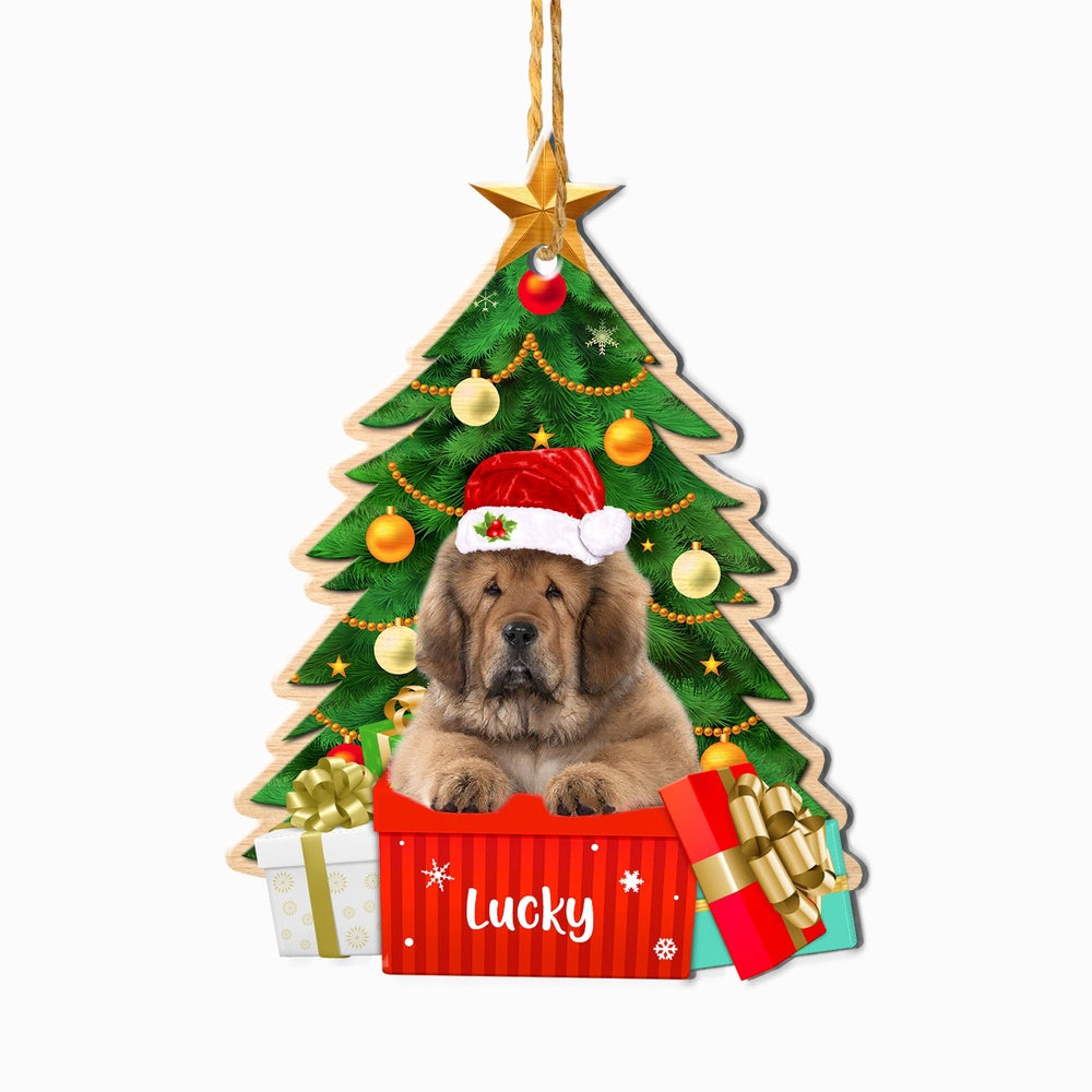Christmas Dog Ornament, Personalized Tibetan Mastiff Christmas Tree Ornament, New Dog Christmas Ornament
