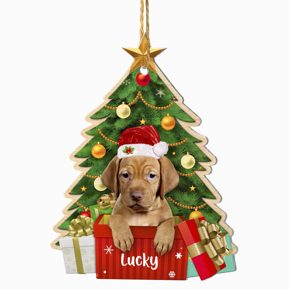 Christmas Dog Ornament, Personalized Vizsla Christmas Tree Ornament, New Dog Christmas Ornament